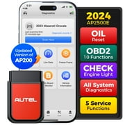 Autel AP2500E Portable Bluetooth Code Reader OBDII Full Tests Scanner,  All-System Scanning and Code Read/Clear, Check Engine Light, 45+ Car Brands, for Android/iOS