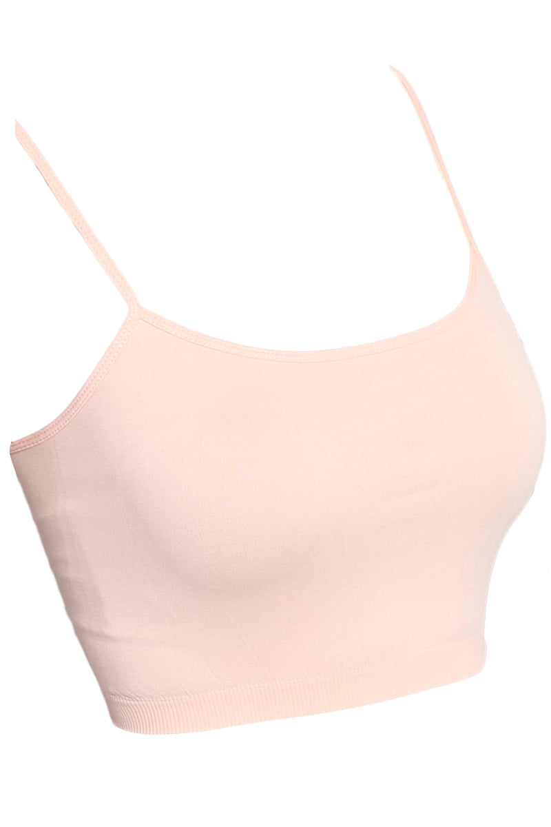 Vintage Girls Training Bra Teen White Seamless Nylon Stretch Cup Camisole Sz 34