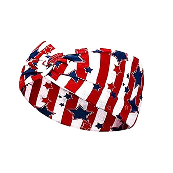 kaondbfi 4th of July Summer Patriotic Accessories 250th Anniversary Usa Headbands for Women Flag Headband Stripes Print Elastic Comfortable Hair Accessories Knotted Bandana