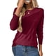 thumbnail image 2 of Suéteres de Punto para Mujer, Estilo Pullover, Larga, Moda Otoño Rojo Vino XL, 2 of 9