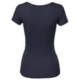 thumbnail image 2 of FashionOutfit Women's Short Sleeve Round Neck Rib Top, 2 of 3