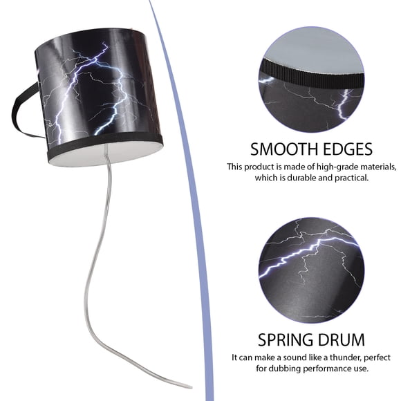 Sound 6 Inch Spring Drum Thunder Drum Sound Effect Instrument Wooden Lightweight Portable Thunder Tube Sound Maker Thunder Sound Simulation for Large Gatherings Sports Events