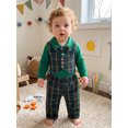 thumbnail image 4 of RUINIXCW Baby Boys Fall Outfit, Plaid Long Sleeve Romper with Pants and Bow Tie, 4 of 8