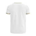 thumbnail image 4 of Mens T-Shirt Knit Short Sleeve Crew Neck Contrast Trim Knit T-Shirt,White L, 4 of 4