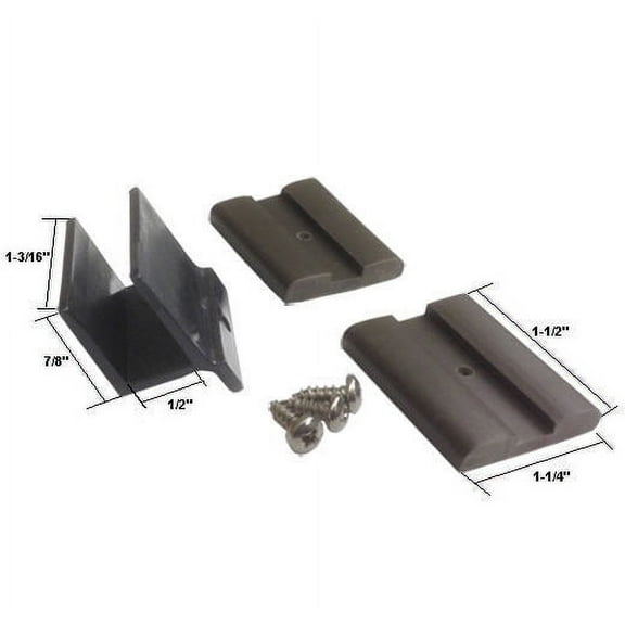 Sliding Shower Door Bottom Guide 1/2" Wide and Shower Door Bumpers - Kit