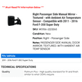 thumbnail image 2 of Right Passenger Side Manual Mirror - Textured - with Ambient Air Temperature Sensor - Compatible with 2011 - 2016 Ford F-350 Super Duty 2012 2013 2014 2015, 2 of 2