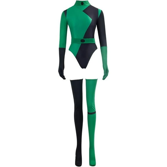 Women's Shego Green Jumpsuit with Gloves and Stockings
