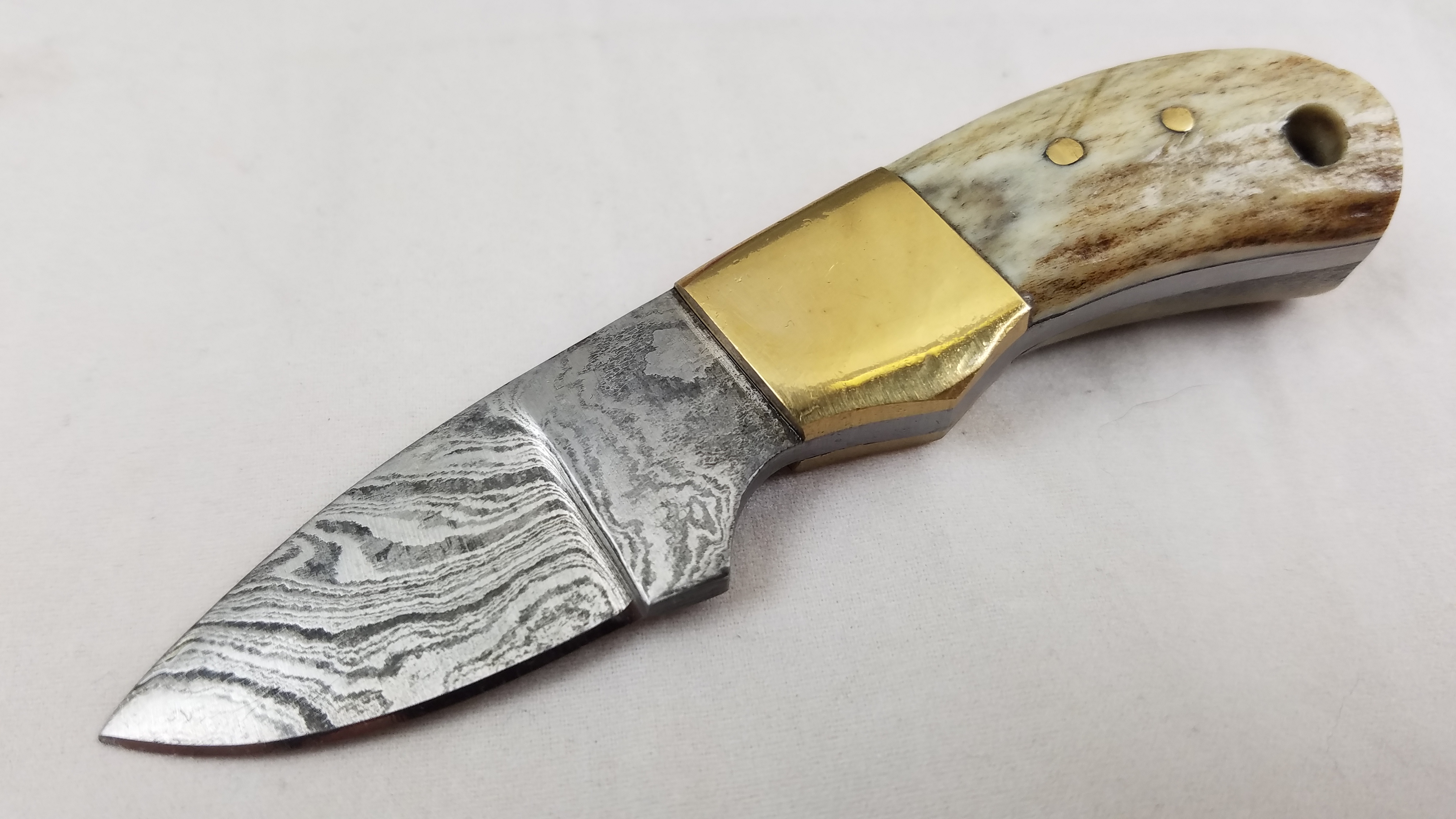 Fox-N-Hound # 22 /FH121 Mini Skinner Damascus Hunting Fixed Blade Knife + Sheath