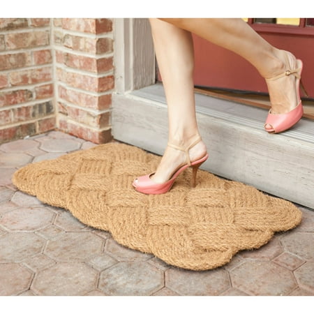 door coconut fiber woven hand mat knot ical entryways doormat doormats hayneedle