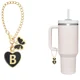 thumbnail image 1 of Llavero con cadena con dije de letra de taza de acero inoxidable, accesorio con forma de corazón, joyería chapada en oro para vaso Stanley Cup, 1 of 6