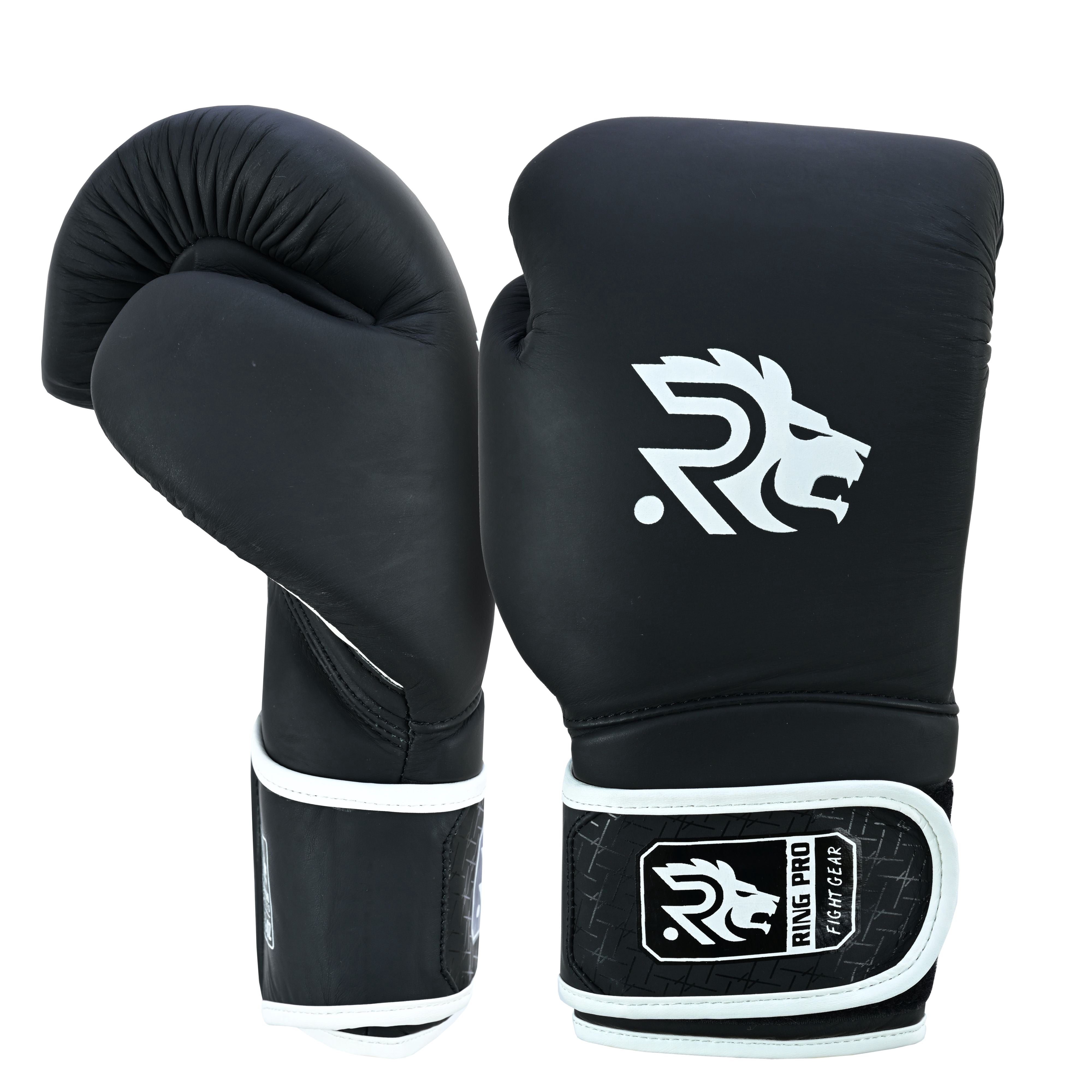 Ring Pro Sports Smash Series Boxing Glove Made of Matte Cowhide Leather for Boxing & MMA - Black 16 oz
