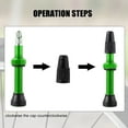 thumbnail image 4 of 1pcs Green 55mm Bike Tubeless Valve Stem French Type Valve Aluminum Alloy Universal, 4 of 6
