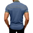 thumbnail image 4 of Qwertyu Men's Short Sleeve Polo Shirts Casual Lightweight Collared Button T-Shirt Classic Short Sleeve Golf Shirt with Pockets Dark Blue M, 4 of 7