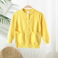 thumbnail image 2 of KAUOD Girls Button Down Knit Cardigan Tops with Pockets Long Sleeve Open Front Sweater Kids Plain Soft Fall Coats Clothes, 2 of 7