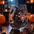 thumbnail image 6 of Witch Stemless Wine Glass Set, 6 Piece Gothic Crystal Ball Glass Cups for Halloween, Witch Themed Stemless Tumbler for Witchy Decor and Party Drinking, Vintage Style, 6 of 7