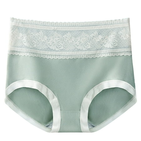 Cotton Panty Underwear Women Breathable Comfortable Briefs High Waist Butt-lifting Everyday Comfort Panties (X-Large  Green 02)