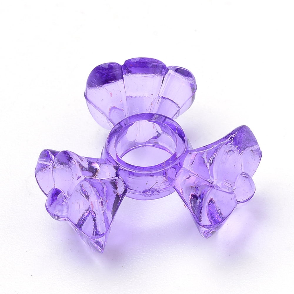 500gs Transparent Acrylic Beads Flower Mixed color 19x20x10mm Hole: 5.2mm about 540pcs/500g