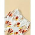 thumbnail image 3 of Loicainy Baby Toddler Girls Thanksgiving Outfit, 3 6 12 18 Months Long Sleeve Letters Print Romper with Turkey Print Flare Pants and Headband Fall Clothes Set, 3 of 9