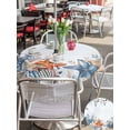 thumbnail image 4 of Orange Blue Starfish Coastal Outdoor Tablecloth - 54 Inch Round Dining Table Cover, Summer Beach Eucalyptus Waterproof Outdoor Table Cloth with Umbrella Hole & Zipper for Picnic/Patio/Party, 4 of 7