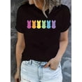 thumbnail image 1 of Women's Easter Bunny Graphic Tee - Casual Crew Neck, Short Sleeve, Comfort Fit Top for Spring & Summer, Machine Washable Tee For Adult, Men, Women, Teen, Teenager, Adolescent, Youth, 1 of 6