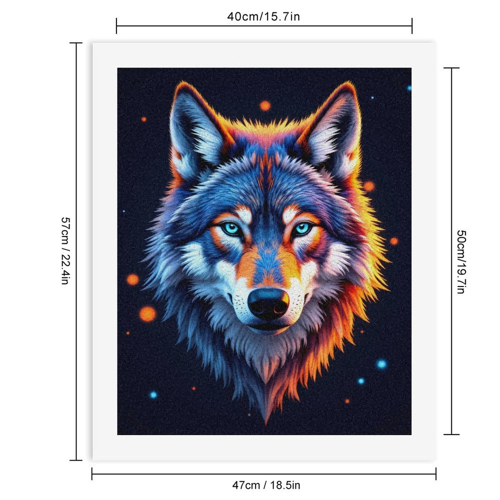 Paint By Numbers Kit for Adults Beginner - DIY Vibrant Wolf Art Neon Glow Canvas Painting Kits for Adults, Frameless Paint By Number for Adults for Home Wall Decor 16x20 Inch