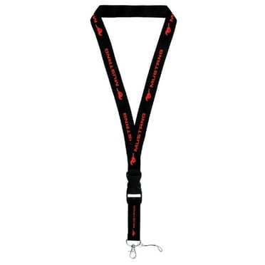 Ford Mustang Universal Lanyard Neck Strap Key Chain - Black with Red