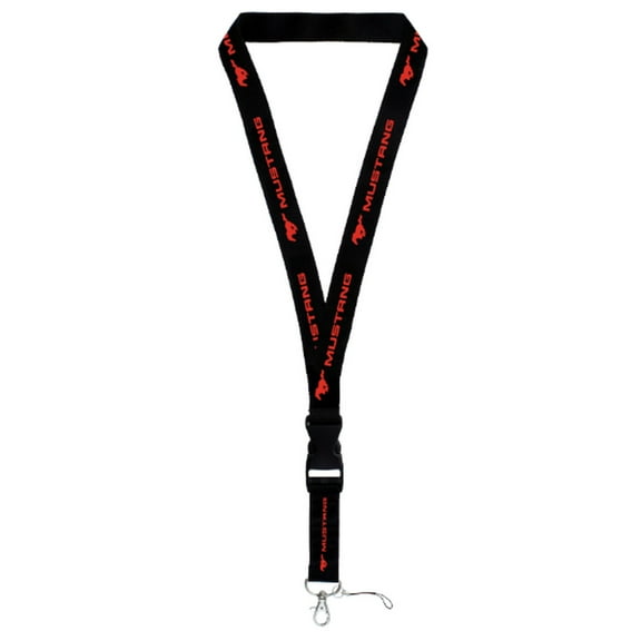 Ford Mustang Keychain Lanyard (Red on Black)