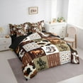 thumbnail image 3 of Homewish Retro Cattle Hide 7pcs Bedding Comforter Set,Rustic Western Cowboy Queen Bedding Sets,Boho Bohemain Tribal Queen Sheet Sets For Boys,Super Cozy Room Decor Reversible, 3 of 8