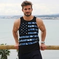 thumbnail image 6 of Zufioo Navy Camouflage American Flag Print Men's Vest, Sleeveless Quick-drying Muscle T-shirt, Suitable for Sports Fitness, Home Leisure Wear-3X-Large, 6 of 7