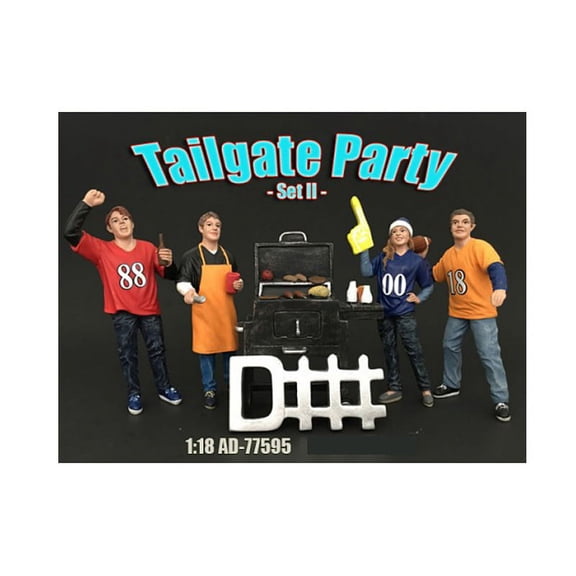 Diecast Tailgate Party Set II 4 Piece Figure Set For 1:18 Scale Models by American Diorama