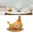 thumbnail image 4 of Small Jewelry Box, Beautiful Hen Figurine Trinket Boxes Golden  For Home, 4 of 8