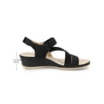 thumbnail image 2 of BLISSFUL STEP Women's Ankle Elastic Strap Wedge Heel Sandals Black 9.5, 2 of 6