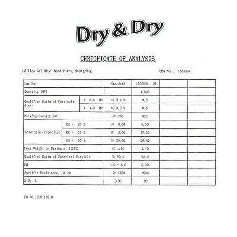 1/2 Gallon "Dry & Dry" Premium White Silica Gel Beads (Industry Standard 2-4 mm) - 3.5 LBS Reusable