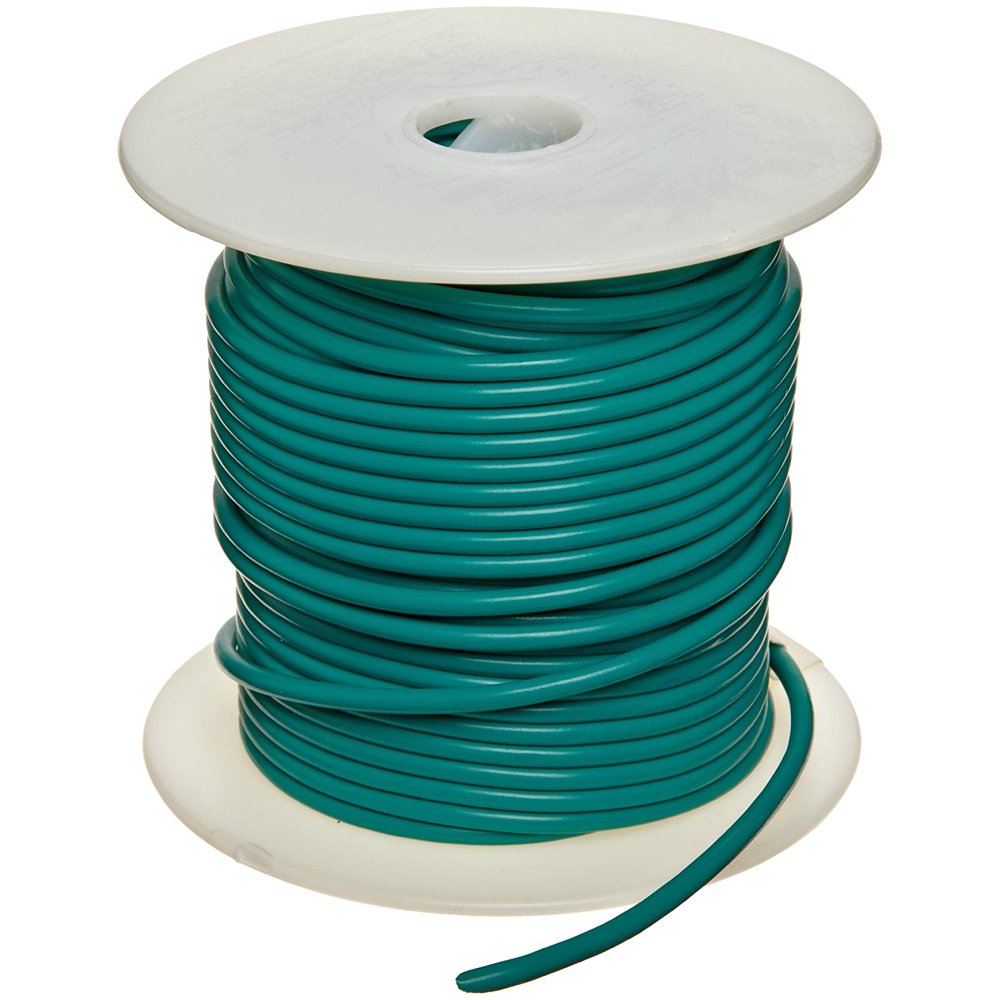 GXL Automotive Copper Wire, Green, 14 AWG, 0.0641" Diameter, 100