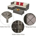 thumbnail image 2 of Superjoe 5 Pcs Outdoor Patio Furniture Set All-Weather Sectional Patio Sofa Set Wicker Conversation Set with Ottoman,Gray, 2 of 10