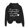 thumbnail image 3 of Ruyang Women's Fashionable Round Neck Casual Letter Printed Long Sleeve Top Hooded Sweatshirt Women Casual Sweatshirts, 3 of 8