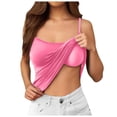 thumbnail image 3 of TrendOFT Womens Tank Tops With Built in Bra Adjustable Spaghetti Strap Wireless Cami Tank Undershirts Solid Basic Yoga Shirts Hot Pink S, 3 of 7