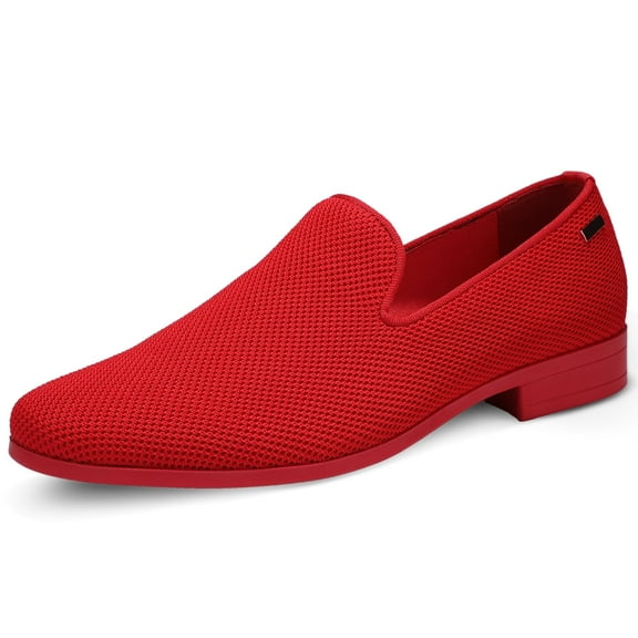Mens loafers dress shoes Slip On Driving Shoes Smoking Sllipper Red Size 8