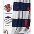 thumbnail image 3 of Navy Blue Stripe Nautical Kitchen Curtains Red Anchor Summer Coastal Cafe Short Curtains for Bathroom Blackout Window Curtain Grommet Small Window Treatment Drapes for Bedroom Living Room 52"x45"x2, 3 of 9