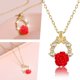 thumbnail image 2 of Collar con cadena de rosas y colgante de clavícula Collar de flores Collares con colgantes, 2 of 8