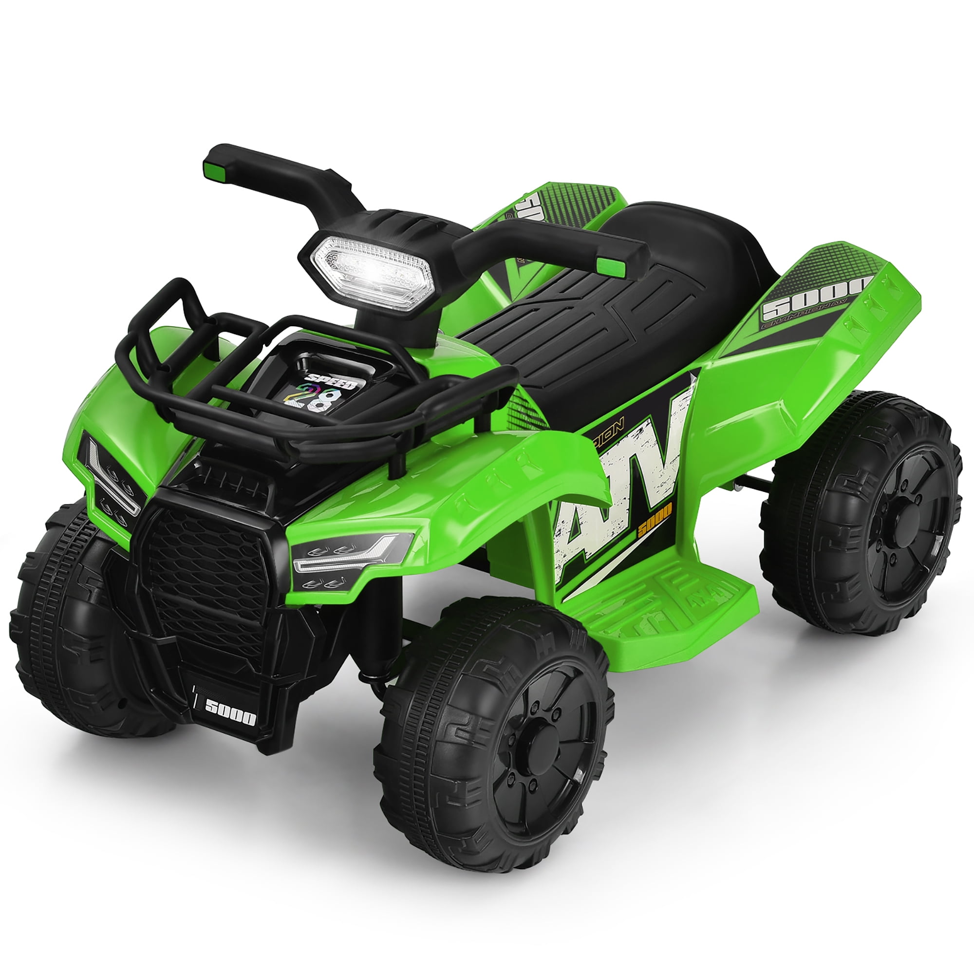 Costway 6V Kids ATV Quad Electric Ride On Car Toy Toddler with LED Light MP3 Green