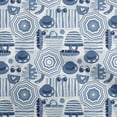 thumbnail image 1 of oneOone Velvet Medium Blue Fabric Beach Sewing Material Print Fabric By The Yard 58 Inch Wide, 1 of 4