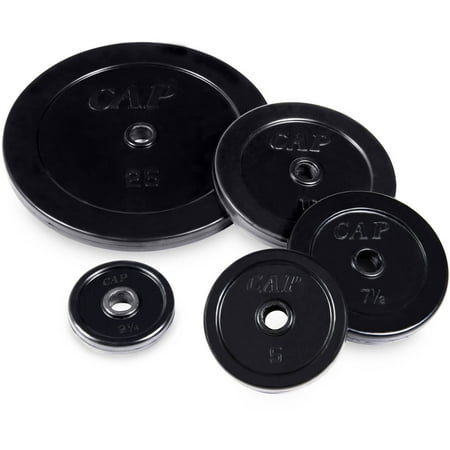- CAP Barbell - Rubber Coated Standard Plate, 2.5-25 lbs, Single