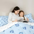 thumbnail image 5 of Feelyou Bowknot Cherry Child Full Size Comforter Sets, Blue Ribbon Bow Bedding Comforter Set, Kawaii Cute Cartoon Reversible Bedding Sets, Luxury Bedroom Decor, 3 Pieces, 5 of 8