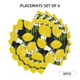 thumbnail image 2 of Placemats Set Of 4 / 6, Yellow Lemon Tree Placemats For Dining Table Indoor/Outdoors Heat Resistant Washable Placemats 18" X 12", 2 of 8