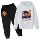 thumbnail image 4 of Sudadera con capucha divertida para niños, conjunto de 2 piezas con capucha y pantalones informales para bebés y niños, ropa estampada con dibujos animados de Sam el bombero, 4 of 5