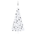 thumbnail image 1 of Medio árbol de Navidad artificial VidaXL con LED y juego de bolas, 1 of 9