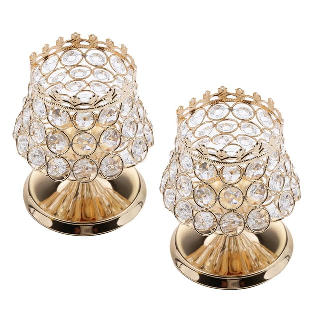 2 X Candleholder Candeleros Votive Crystal Globe Romántica Lámpara Photo Prop