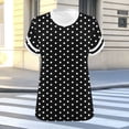 thumbnail image 6 of DeHolifer Womens T-Shirts Plus Size Loose Short Sleeve Tees V-Neck Color Block Summer Tops Black M, 6 of 7