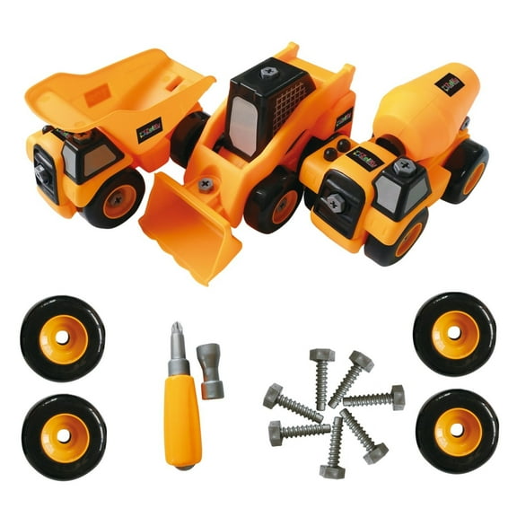 ToyVelt 16 in 3 Construction Take Apart Toys Trucks Best Birthday Gift for Boys & Girls 3-12 Years Old -2021